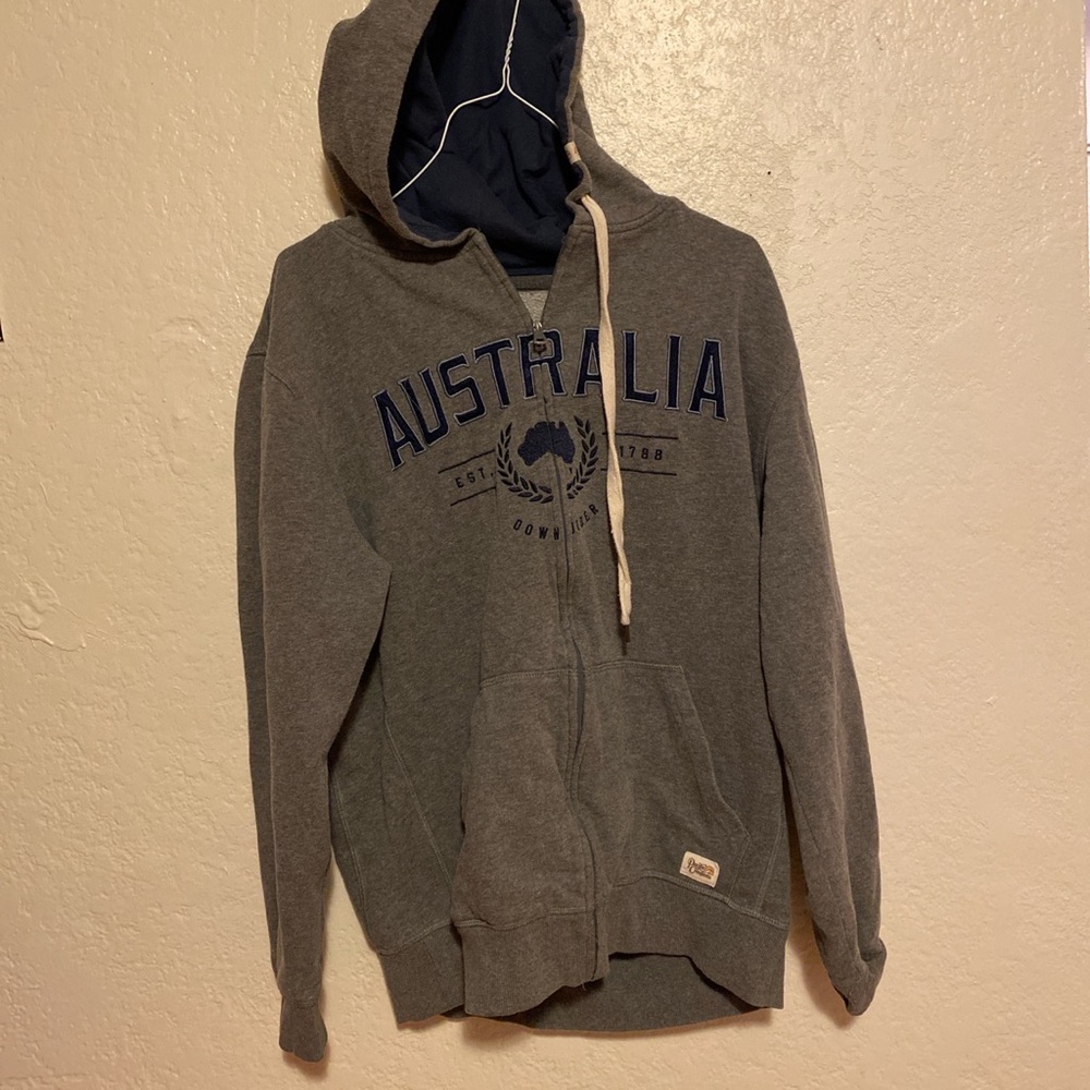 Gray Australia Zip up Hoodie